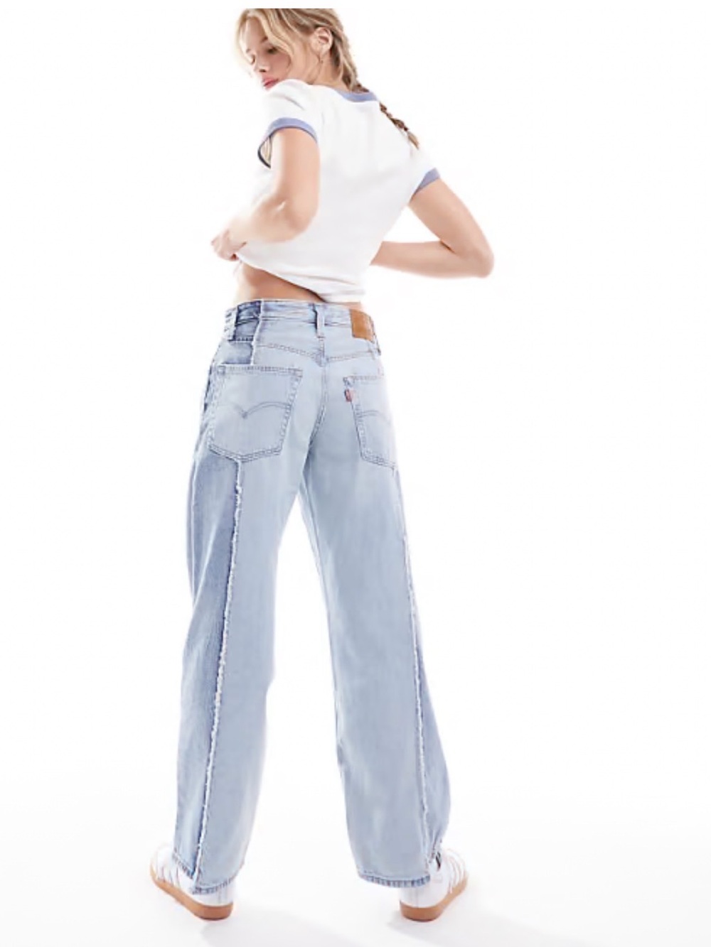 Levi's Recrafted Light Blue Two-Tone Wide Leg Jeans - Picture 4 of 15
